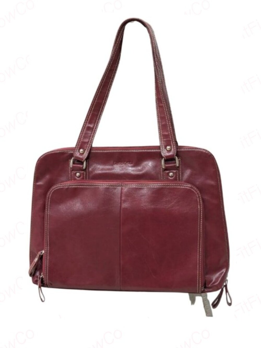 Samsonite Burgundy Laptop Tote 14” Structured Work Business Bag Oxblood